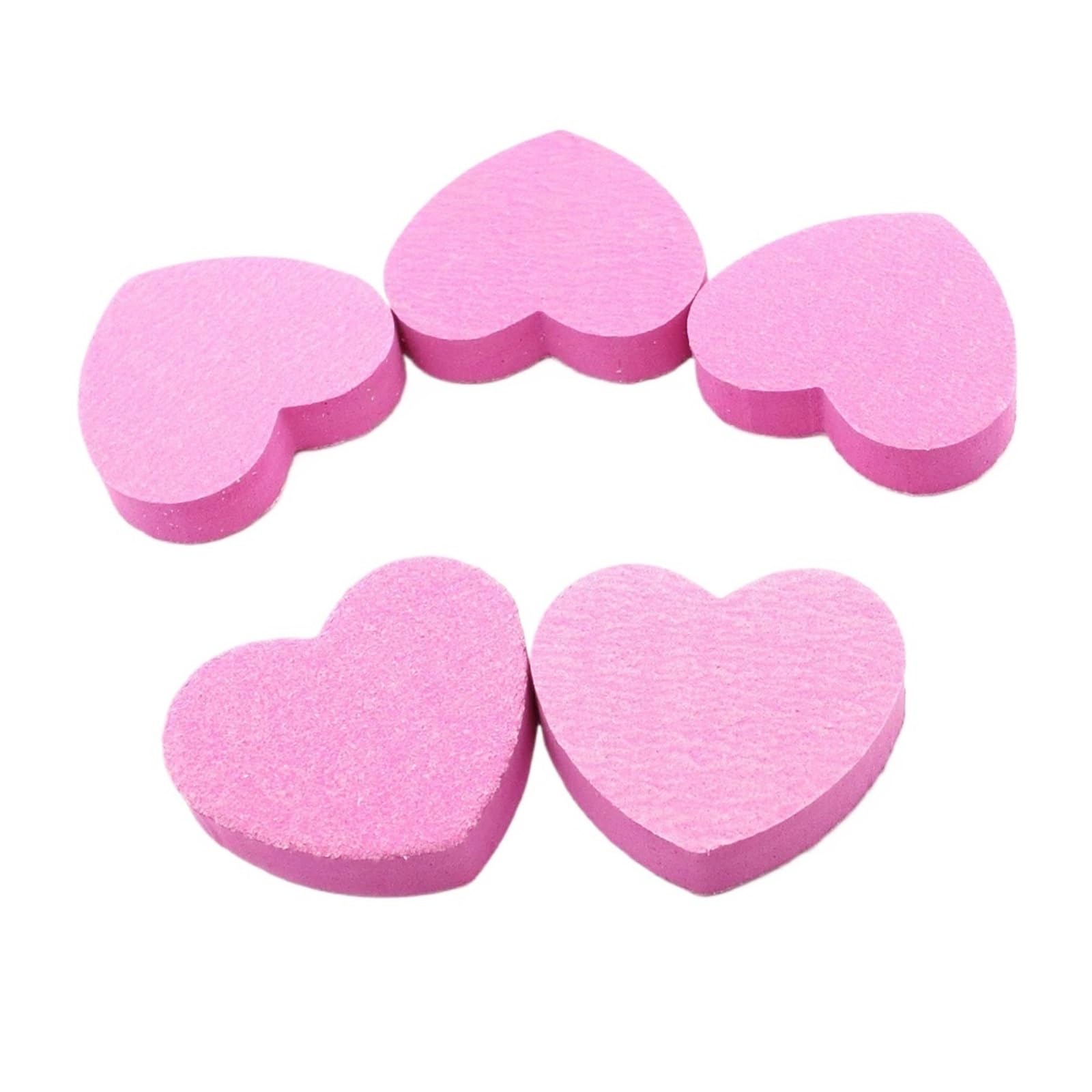 500 Stück herzförmige doppelseitige Nagelfeile, Schwamm, Nagelpufferblock, waschbare Nagelpflege for Formen, Glätten des Fingernagels(500pcs Black)