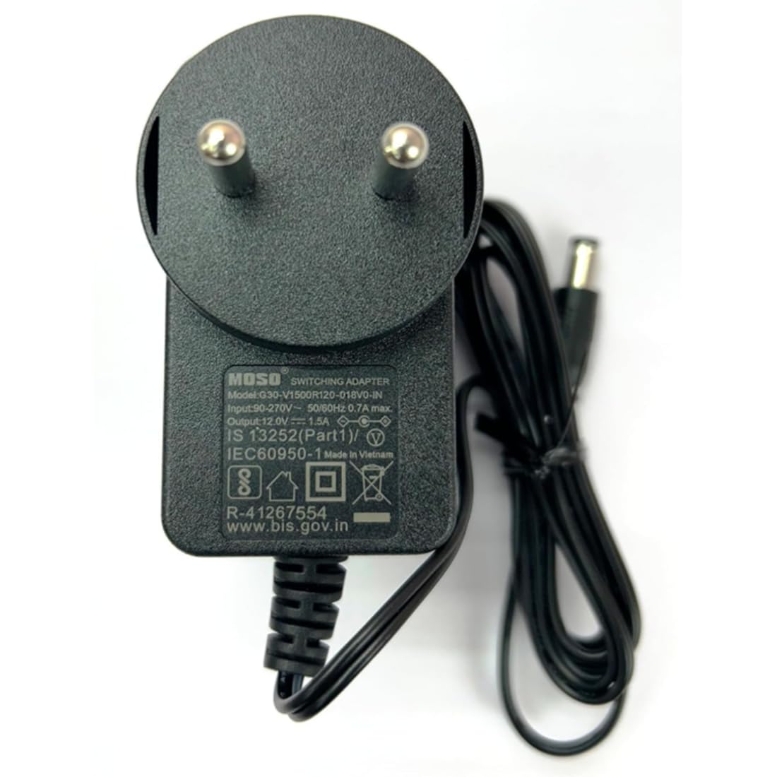 Moso Original 12V 1.5A Power Adapte Compatible with TATA Play DTH SD/HD Set-Top Box | MOSO Model G30-V1500R120-018V0-IN | Wide Input 90-270V AC | Made in Vietnam-picture-25