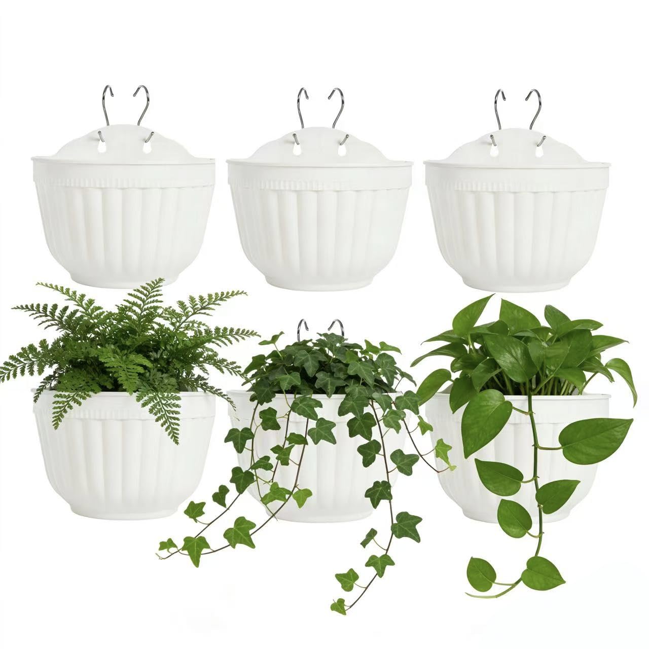 Orimerc 6 Pack Plastic Large Wall Plant Pots