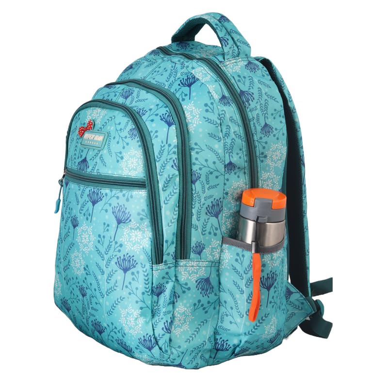 Hyper Adam35 Ltr School Bags for Boys and Girls Genuine Coaching Bag Multiuse School Backpack Smart Tuition Bag Waterproof School Bag Color Light Blue Snowflake Print
