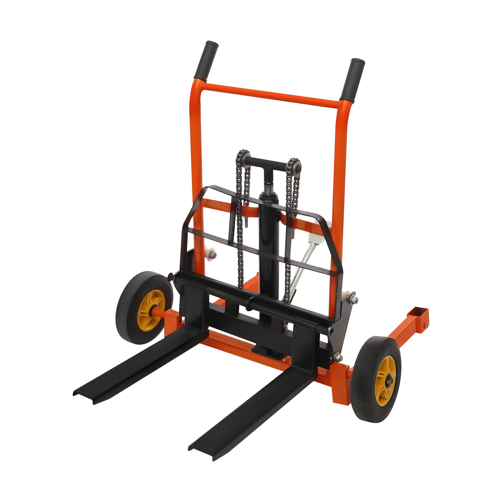 Apilador de cabrestante de elevación de material hidráulico, 200 kg, apilador de cabrestante de elevación ajustable de aleación de acero para talleres, almacenes, muelles, color amarillo