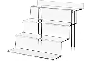 9 Inch 4 Tier Acrylic Riser Shelf Display Stand
