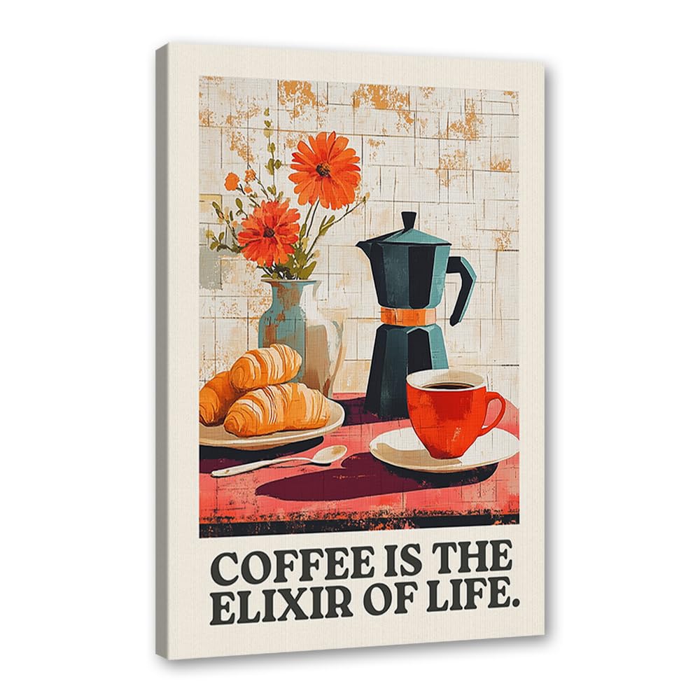 Amazon.co.jp: Coffee First People Laterポスター レトロ