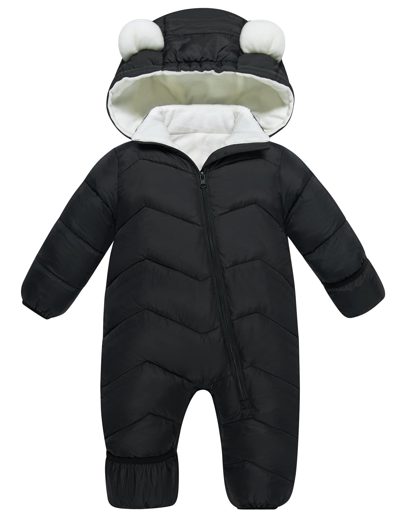 Funnycokid Baby Snowsuit Infant Winter Puffer Coat Newborn 3-24M Hooded Jumpsuit Bodysuits Kids Unisex Outdoor Clothes