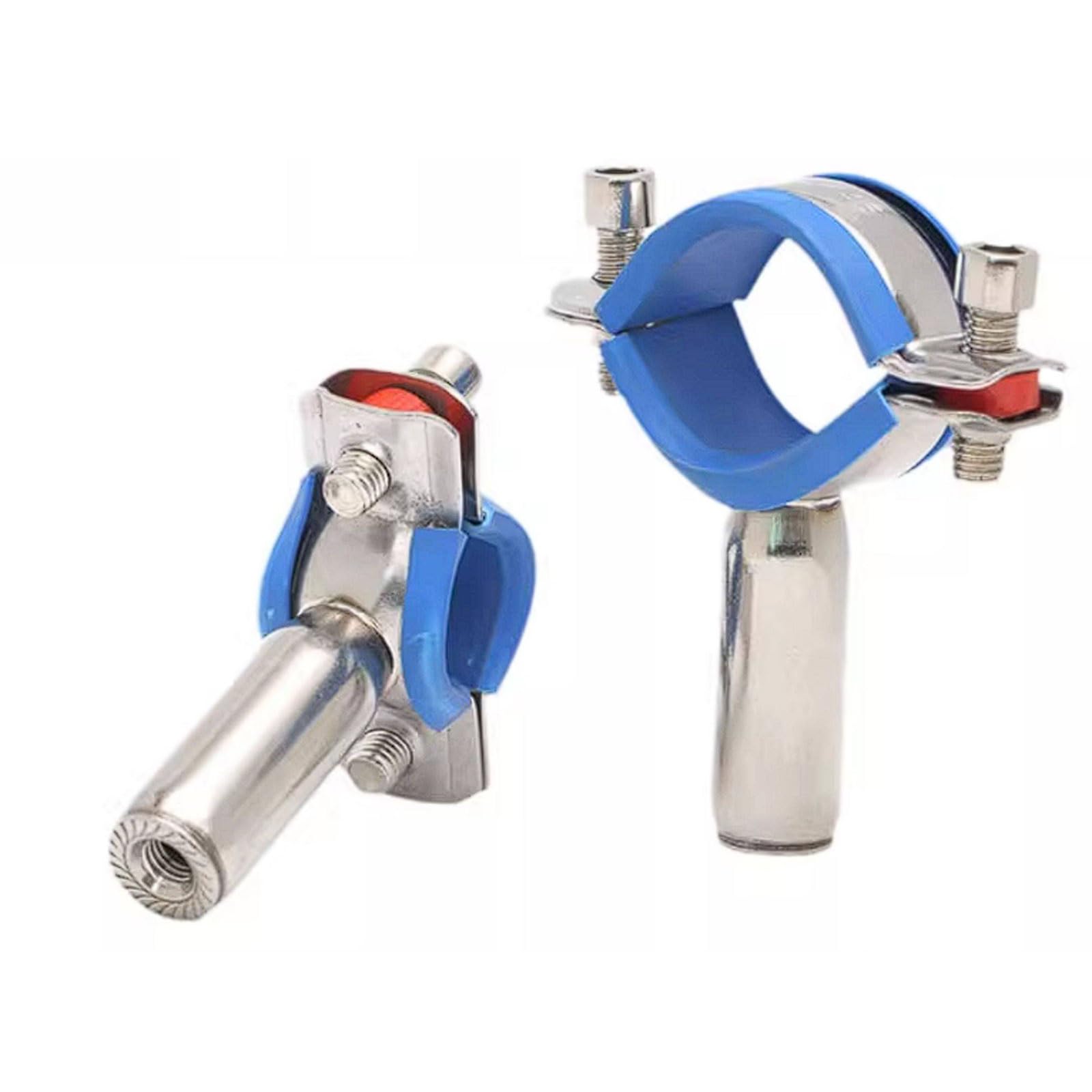 Esmen Uae One Color 304 Stainless Steel Pipe Bracket With Plastic Gasket 2 Pack Pvc Pipe Fixing Clamp, Water Pipe Support And Welding Holder Tube Fittings(Φ38-40 (2 Pieces))