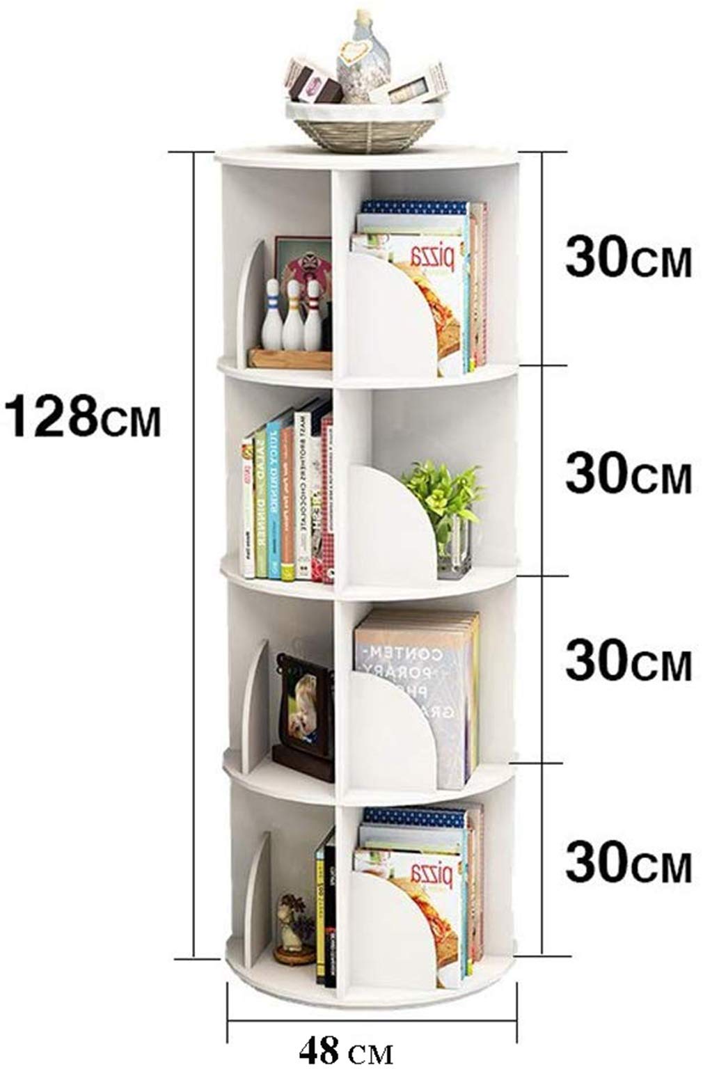 Toytexx 4 Tier Rotating Stackable Shelves Bookshelf Organizer