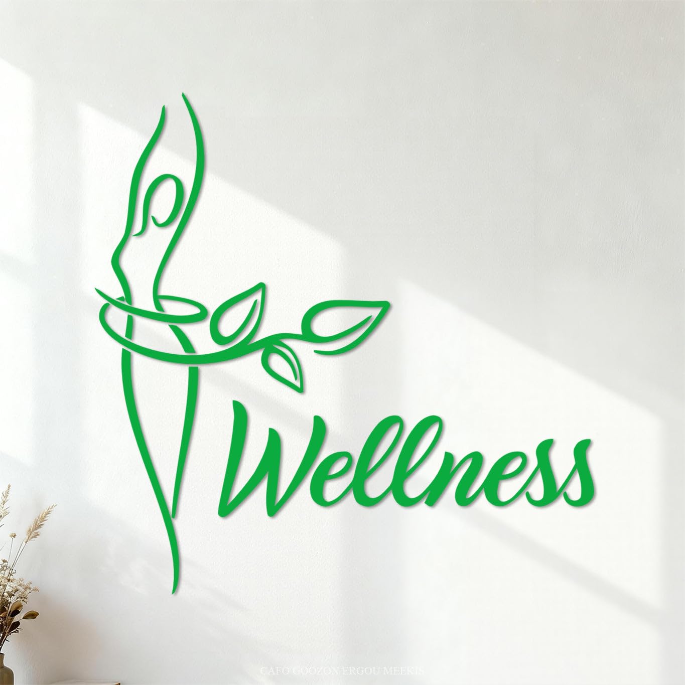 Vinyl Wall Decals Wellness Center Spa Beauty Salon Healthy Lifestyle Diet 72x72.4cm Window Decals Green — image 1