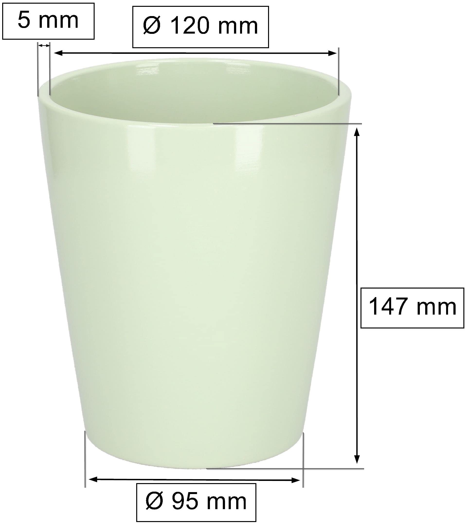 KOTARBAU® 2-częściowy zestaw ceramicznych doniczek z osłonami na orchidee, wysokość 150 mm ⌀ 120 mm, kolor miętowy