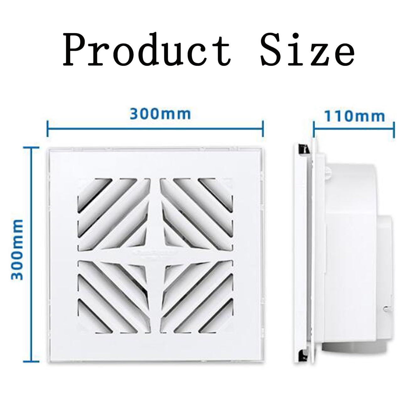ICEMOB Ventilador Extractor De Aire 300 * 300Mm,Extractor Cocina 210 M³/H,Extractor De Aire Silencioso Techo,Ventilador Extractor para Baño, Inodoro, Trastero, Bodega