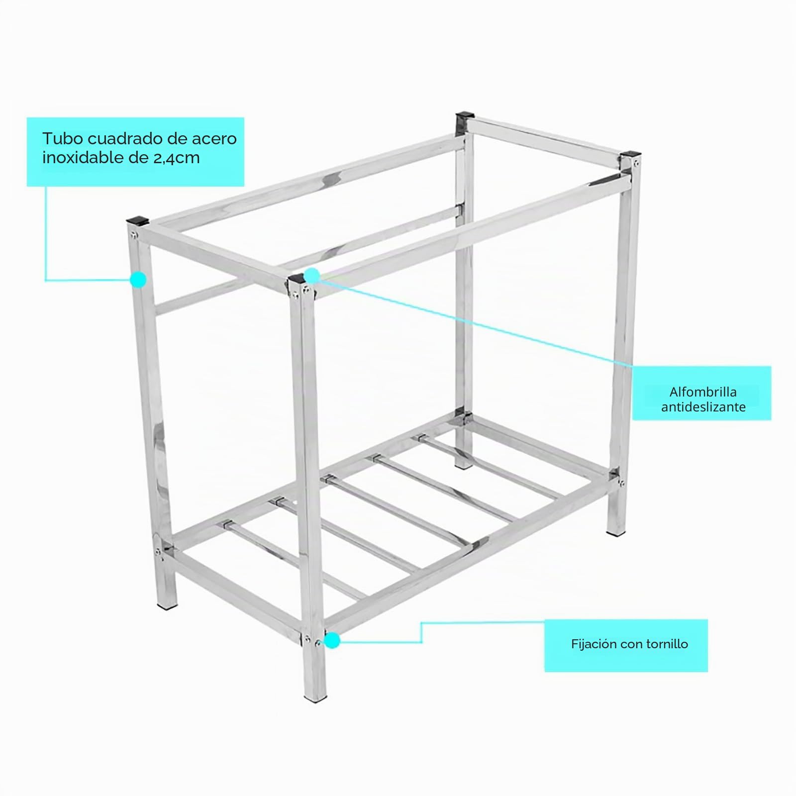 Lavabo de acero inoxidable independiente con grifo, para lavadero, jardín, garaje, fregadero de cocina, fregadero de cocina al aire libre con banco de trabajo y estantes de almacenamiento, fácil de