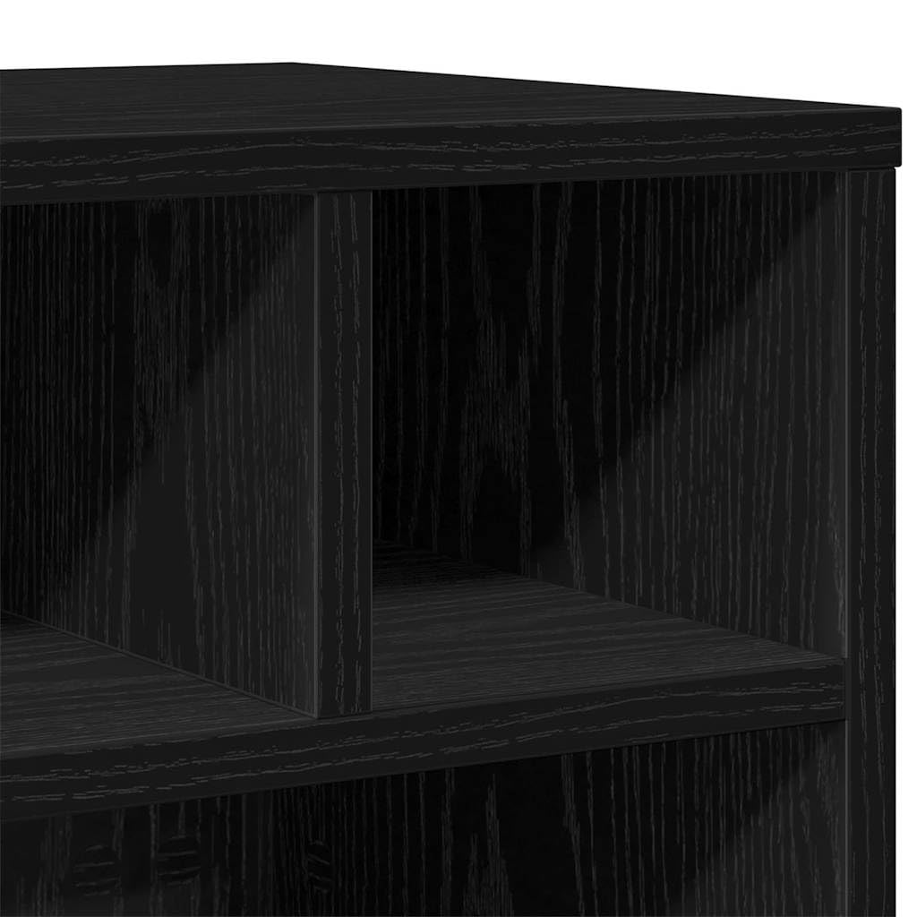Supporto per stampante con ruote, in legno di quercia nera, 41 x 32 x 34,5 cm, supporto per stampante rettangolare per ufficio e casa, supporto mobile con ruote per stampante