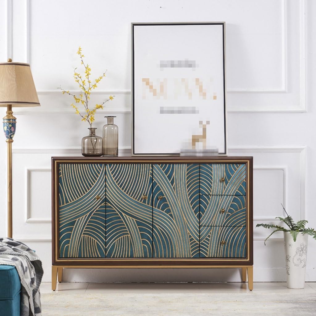 Sideboard Cabinet Retro Creative High-end Dining Sideboard Household Multi-Functional Entrance Cabinet Kitchen Storage Cabinet Sideboard Cabinet with Drawers