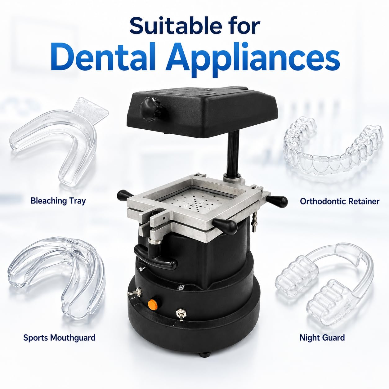 Dental-Vakuumformmaschine, 1200 W Wärmeform-Laborausrüstung mit starker Saugkraft für Kliniken und experimentelle Anwendungen, ideal für zahnärztliche Anwendungen
