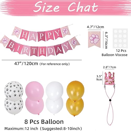 Miniatura 4 de Duuclume Suministros para fiesta de cumpleaños de perros para niños y niñas, bufanda triangular con corona de cumpleaños para perros para todas las