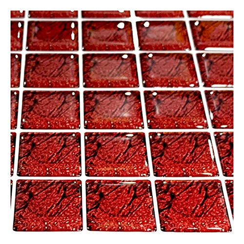 Pastilha Adesiva Resinada, Cromo Sign, Branca/Vermelho Mesclado Kit 4 Placas