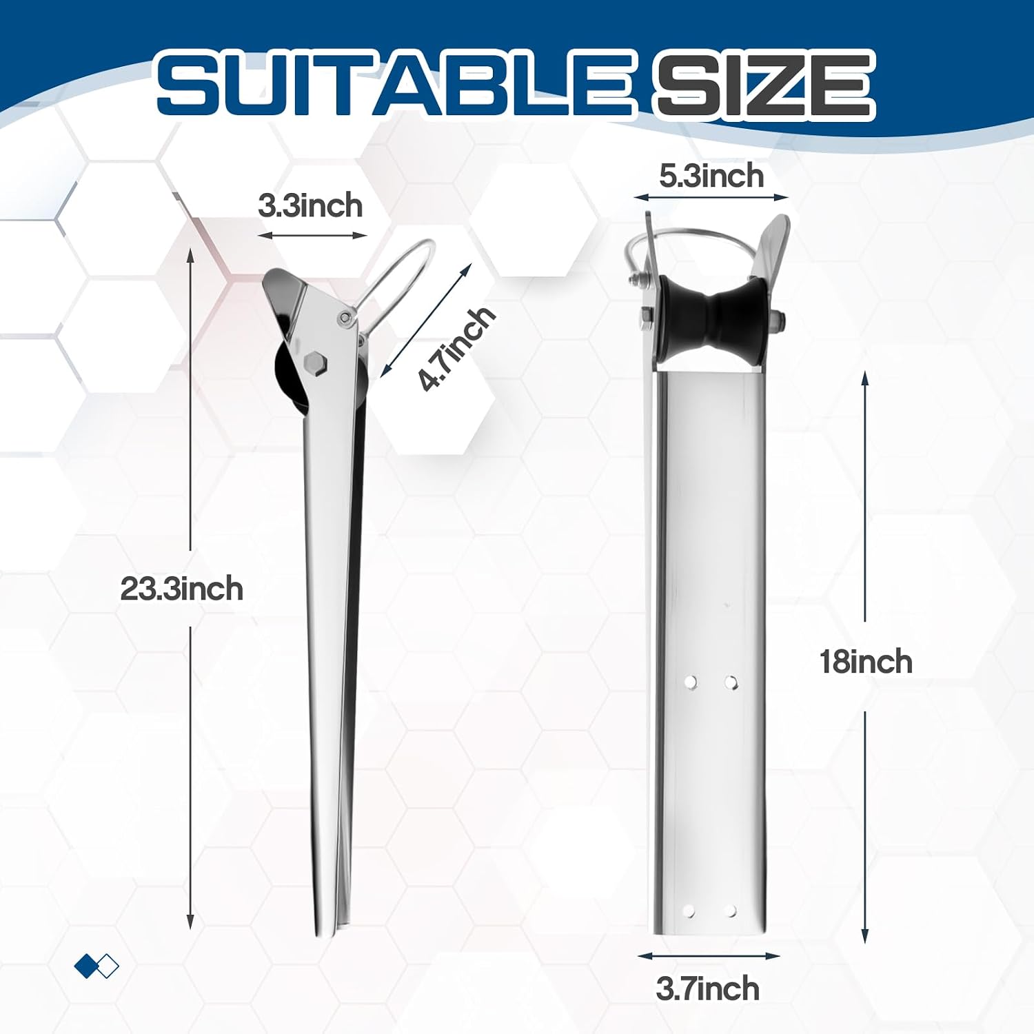Threlaco 316 Stainless Steel Marine Grade Anchor Roller, 23 Inch Bow Anchor Single Roller for Yachts Fishing Boats Kayaks Canoes
