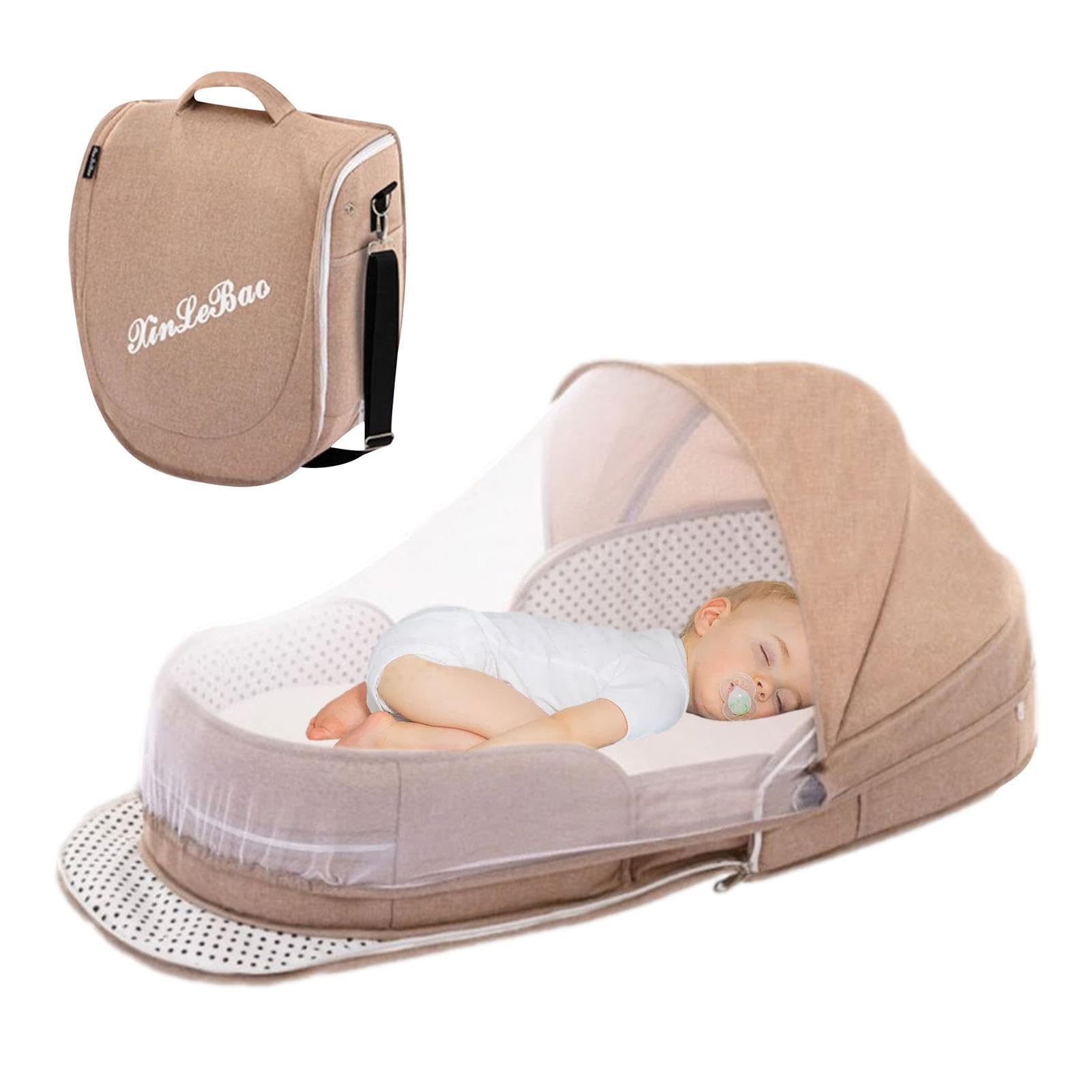 baby new-born Bassinet Foldable Bassinet, Folding Bassinet, Portable  Babies Bed Lounger, And Travel Crib, Foldable with Breathable Mesh Nets