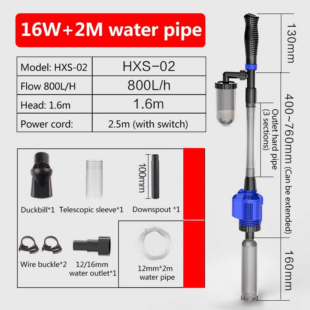 Aspirador eléctrico para acuario, 800 L/H