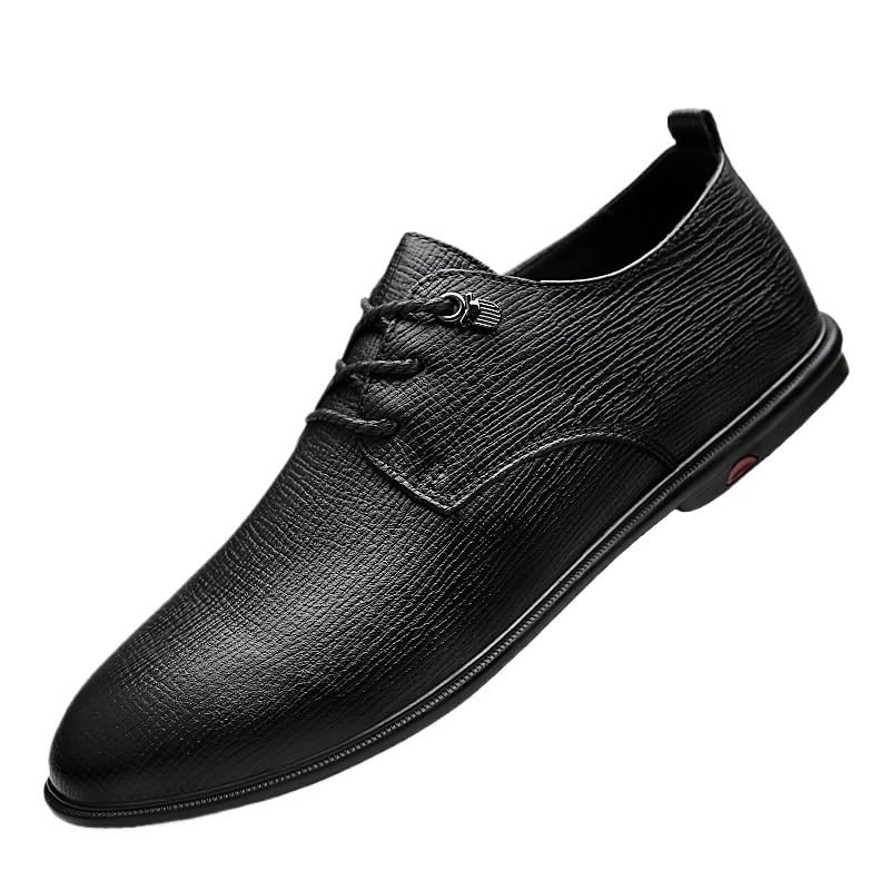 Men's Casual Business Oxford Shoes Mens Fashion Classic Pointed Toe Lace Up Low Top Leather Dress Shoes Non-Slip Softsole Walking Shoes