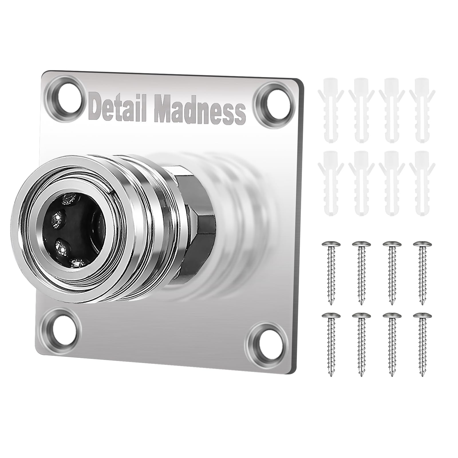 Detail Madness Pressure Washer Foam Cannon Holder - Stainless Steel Nozzle Tip Organizer, Quick Connect Mount, Pressure Washer Accessories Storage Rack