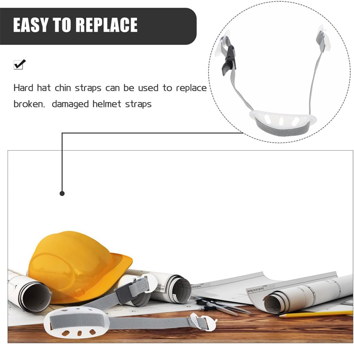 3pcs Football Chin Strap Helmet Adjustable Chin Strap Helmet Chain Easy Install Hard Hat Accessories