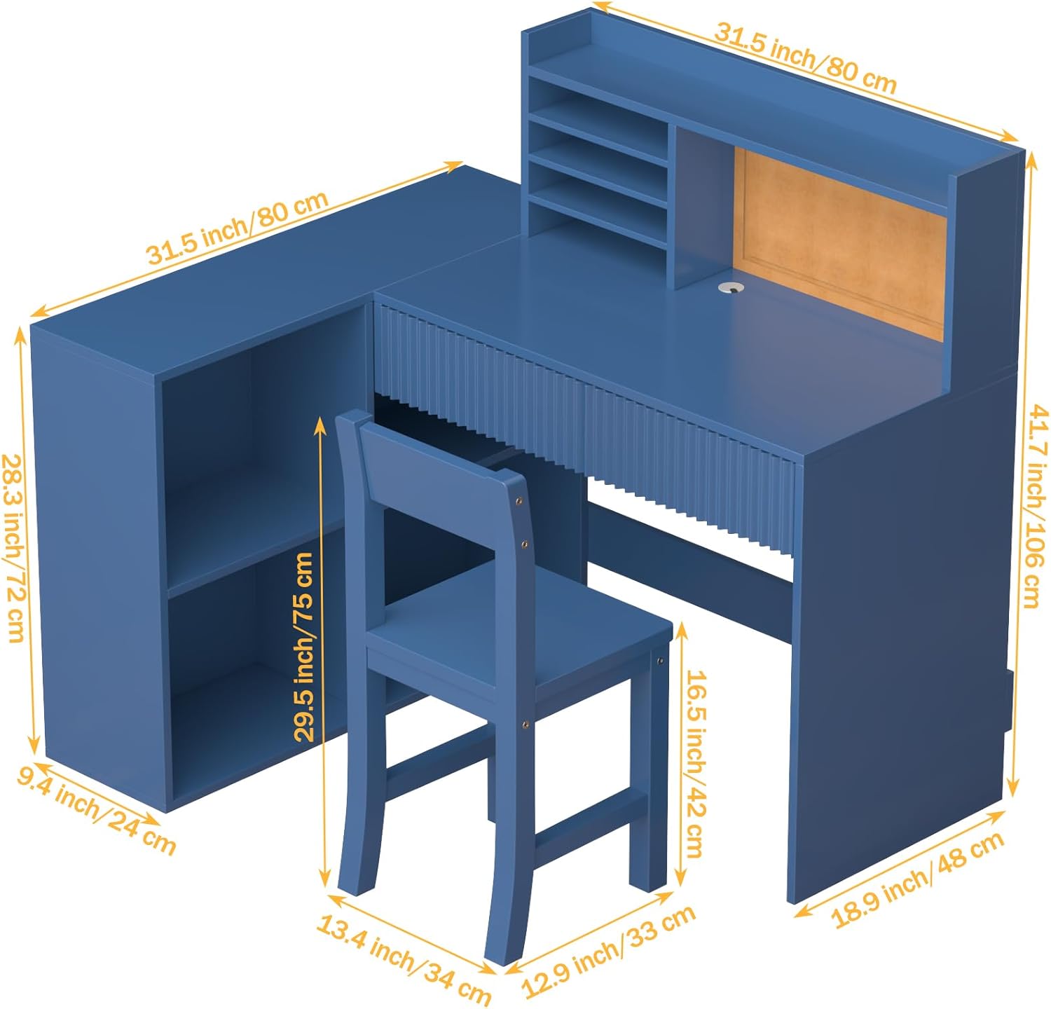 Charming & Functional: The Ultimate Blue Wooden Kids Desk & Chair Set Review