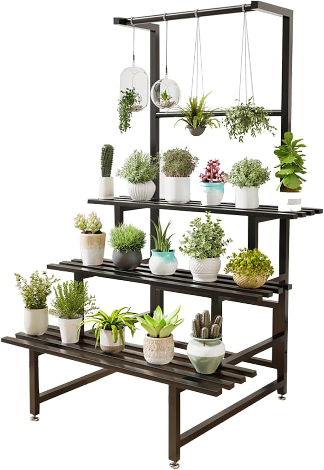 ①伸縮ライトレールスタンド 植物棚 アイアンシェルフ 育成ライト 塊根
