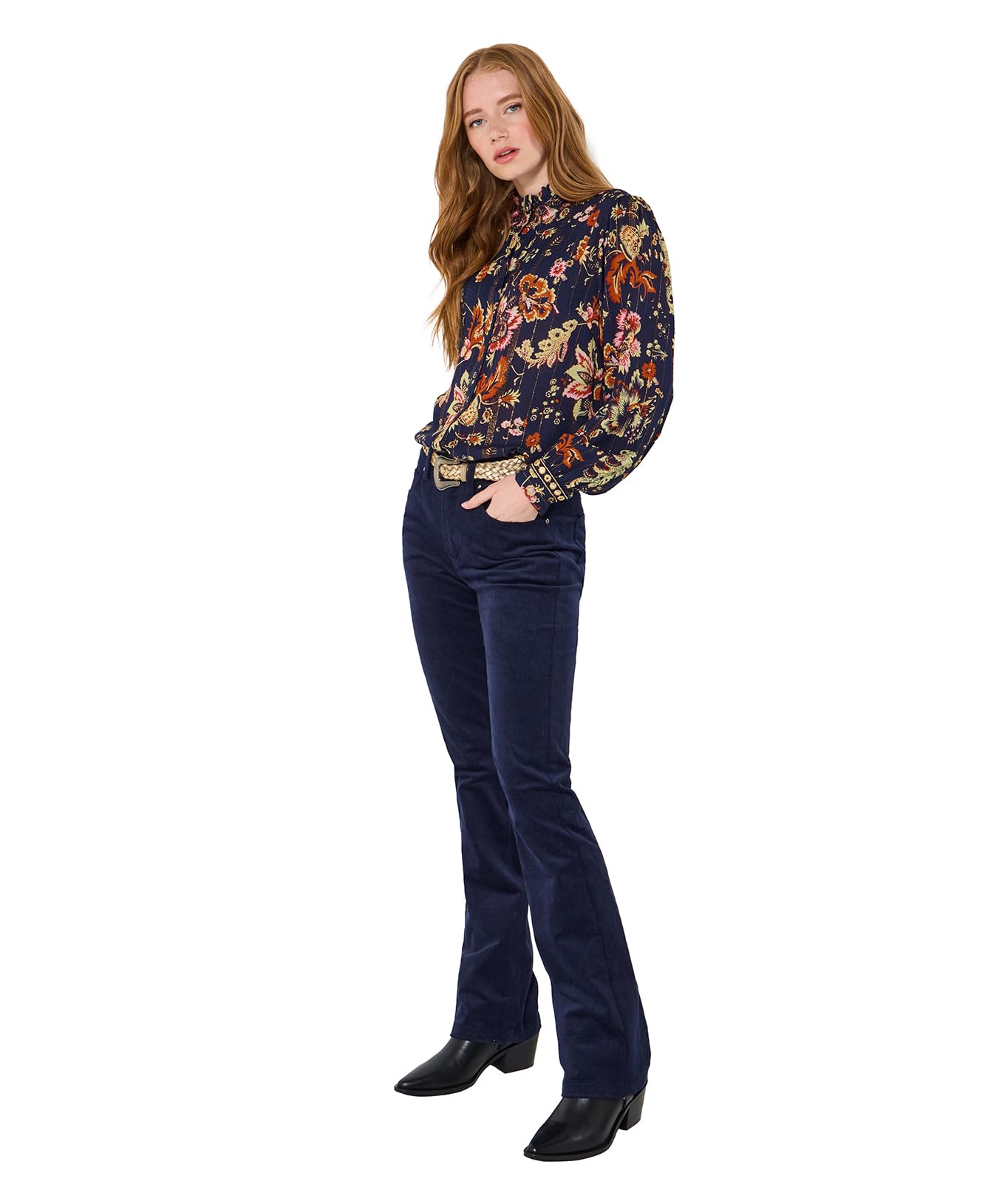 Joe Browns Women's Boho Mirror Trim Blouse, Navy, 18