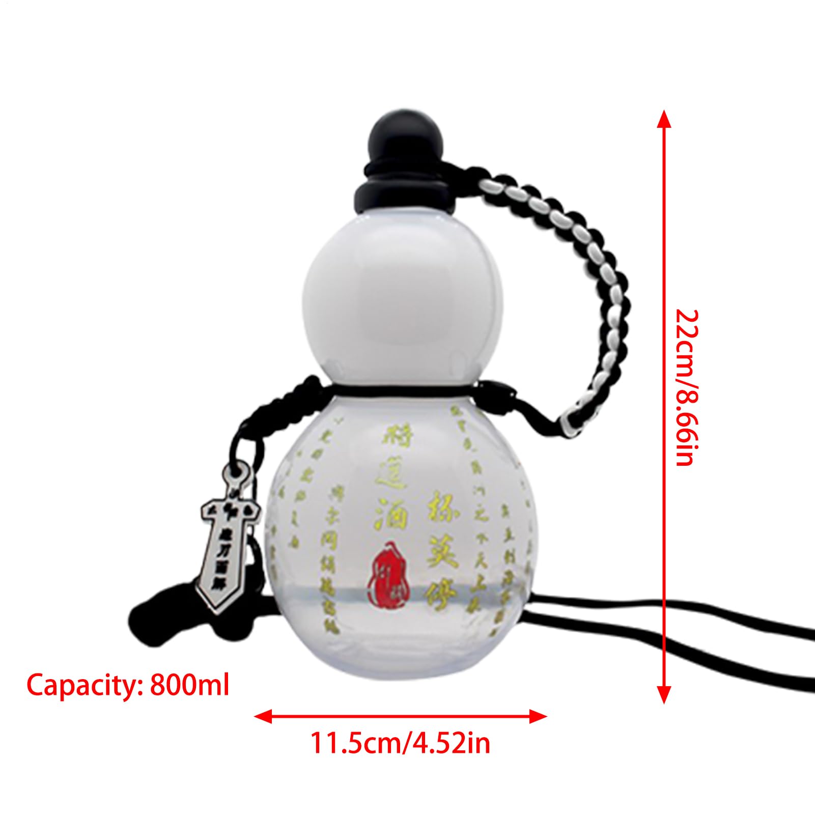 Botella de calabaza, jarra deportiva de viaje a prueba de fugas | botella de agua reutilizable con tapa de rosca a prueba de fugas, jarra deportiva de inspiración retro china