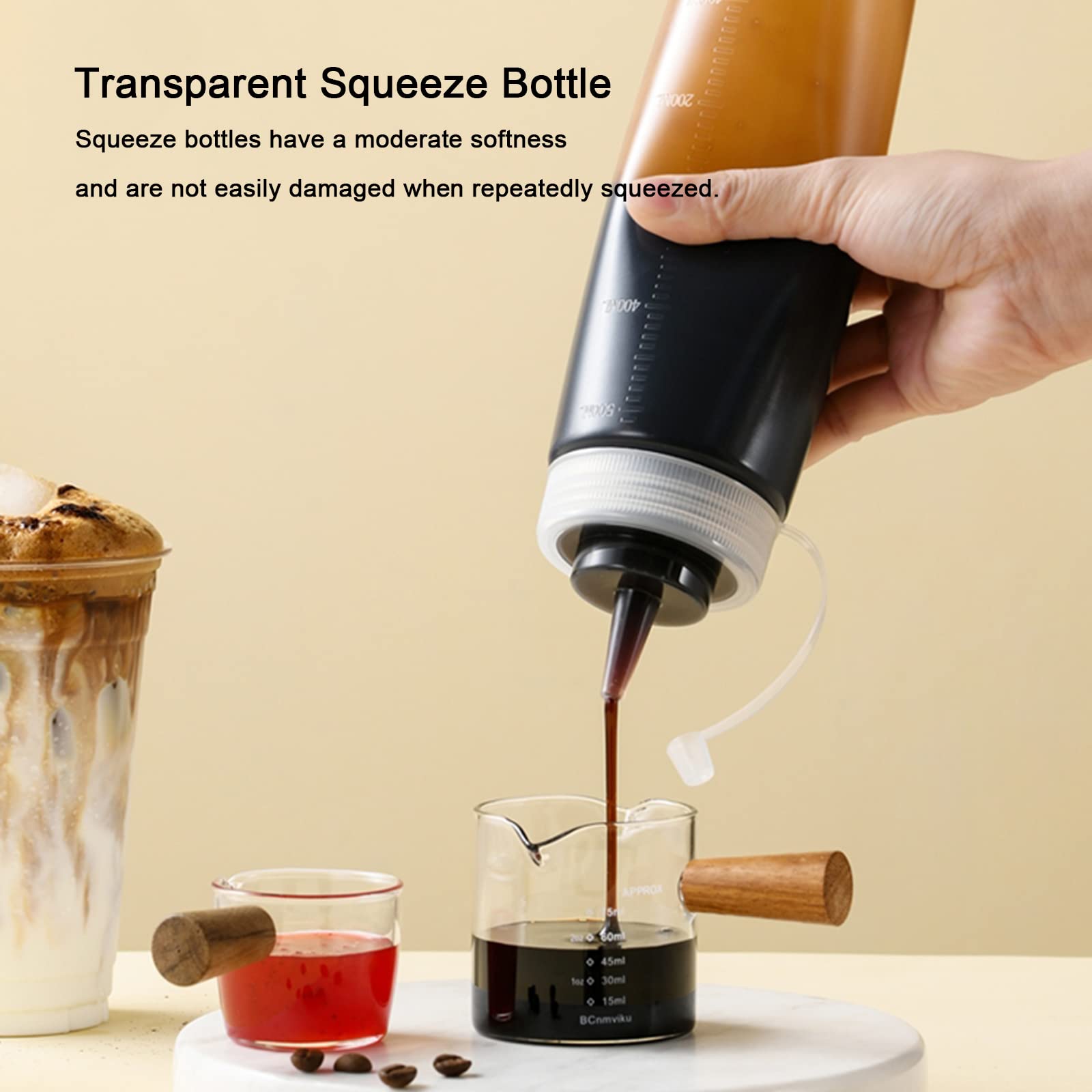 Squeeze Flasche, 6 Stück 500 ml 16oz Condiment Flaschen Mit Kappen Plastik Quetschflasche - BPA Frei, Dosierflasche für Gewürze, Ketchup, Senf, Olivenöl, Saucenflasche für Home & Restaurant