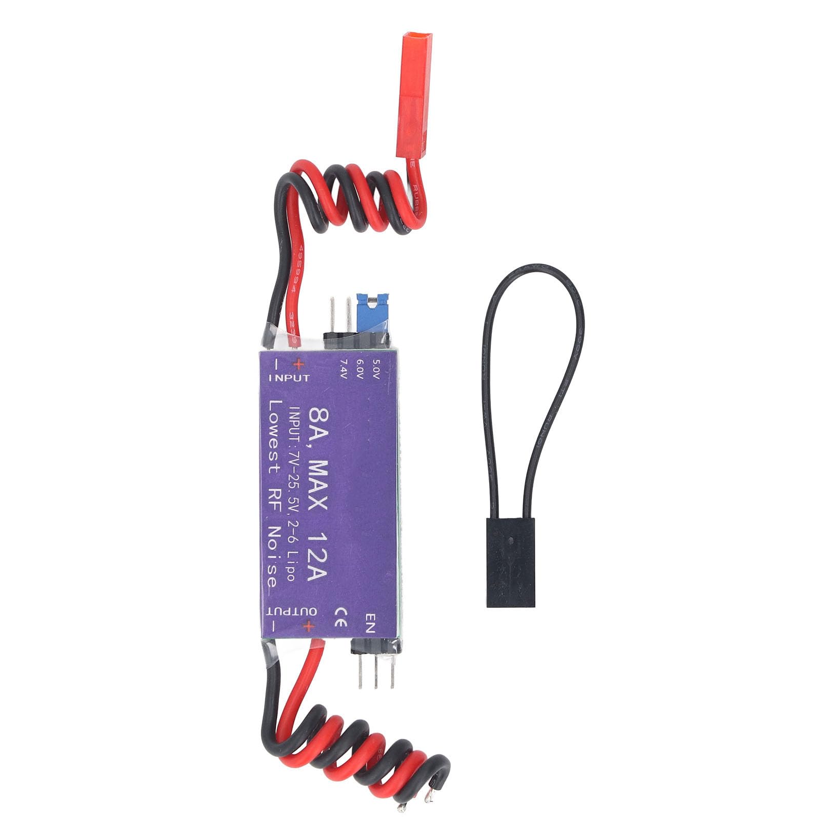 Modulo regolatore di tensione UBEC 8A - Rettificazione sincrona ad alta efficienza - Ingresso 7 V-25,5 V - Ideale per elicotteri RC e uso multi-servo - Dimensioni compatte da