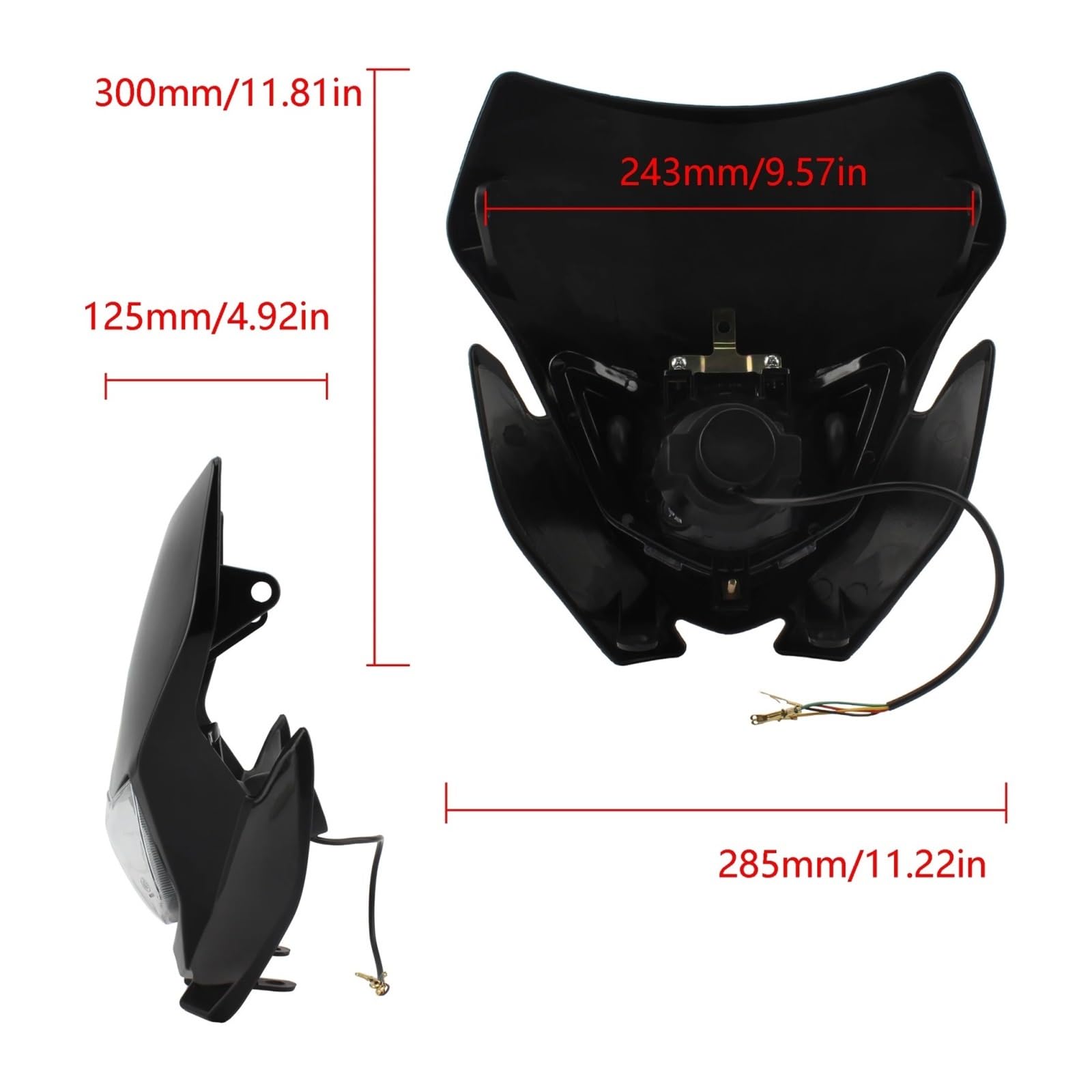Per CRF250 Per CRF450 Dirt Pit Bike Fari Moto | Faro per moto cross a LED.(Rosso)