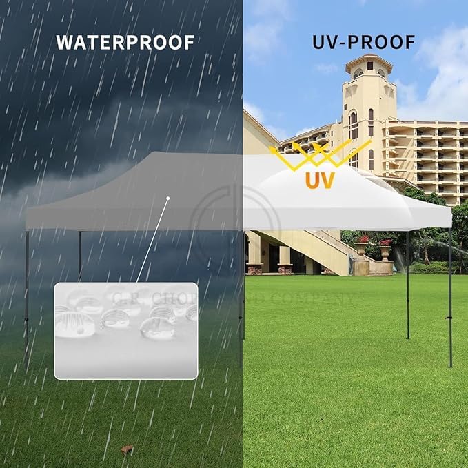 Image of 10 x 20 feet Canopy Tent with 3 Side Cover Water Proof Tent - 2 Minute Easy Installation Gazebo Tent