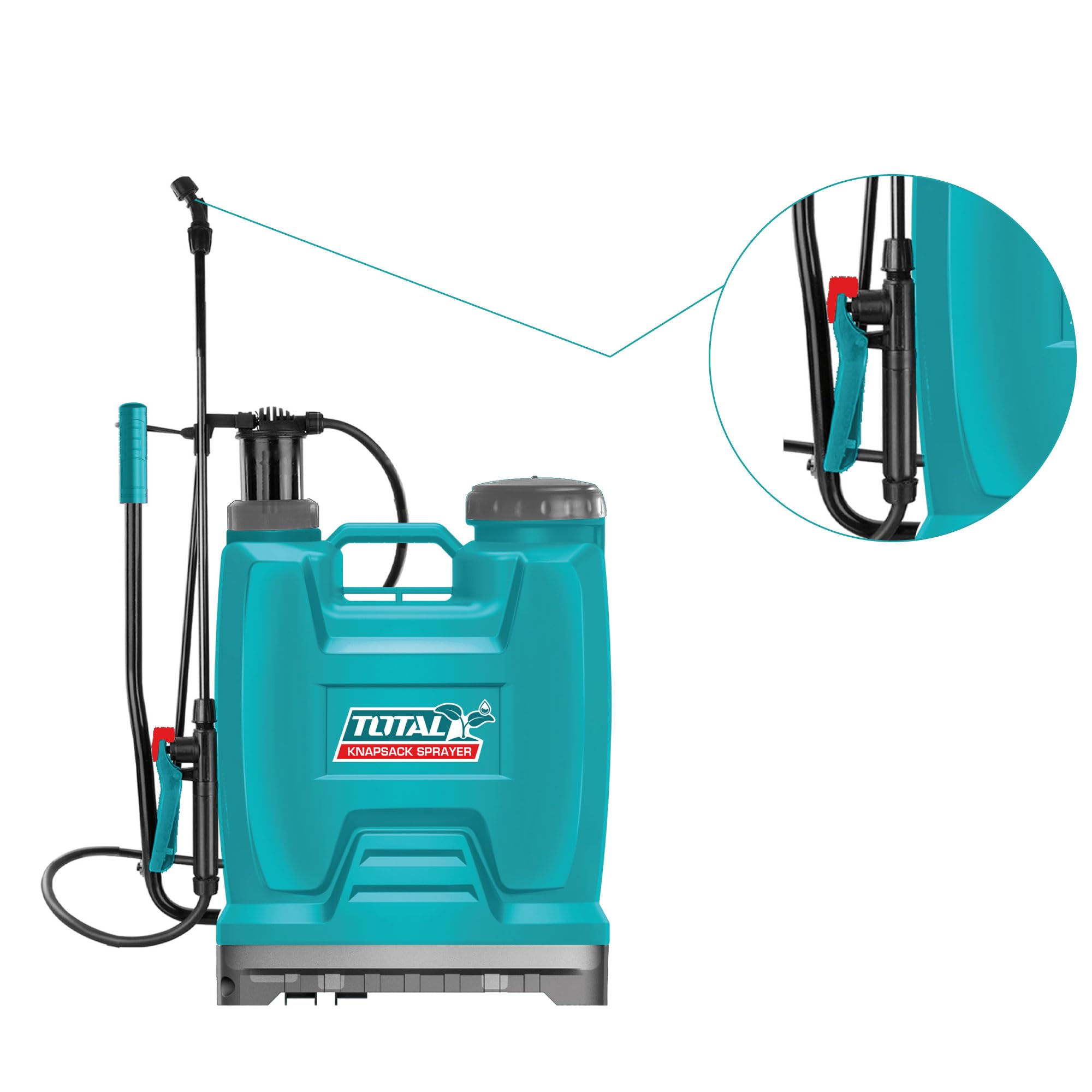 Total – Pulvérisateur à Pression - Pulvérisateur Dorsal - Haute Pression 4,5 Bar; Utilisation Confortable - 16 litres - Lance en Fibre de Verre - Non spécifié