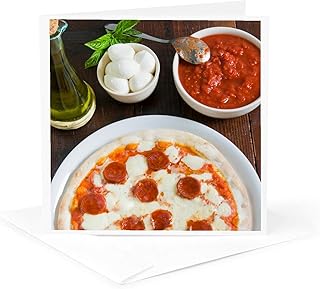 Pepperoni pizza 1 Greeting Card with envelope