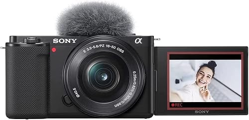 Sony ZV-E10 System Camera with 16-50mm Lens (APS-C) - 4K Video, Swivel Display, Real-time Eye Auto Focus, Lightweight & Ideal for Vlogger & Beginners - 1