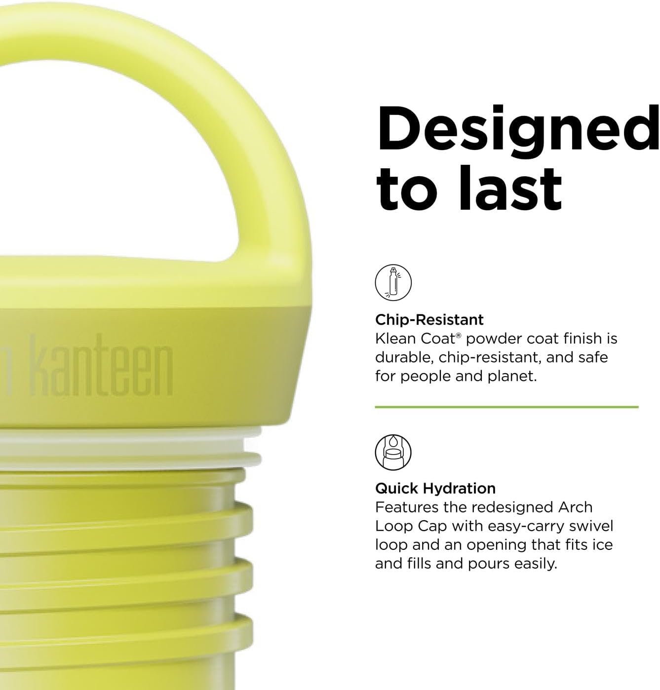 Klean Kanteen Rise Classic Insulated Water Bottle - Keeps Drinks Cold for 42 Hours - Stainless Steel - Insulated Water Bottle - Leak & Sweat-Proof - Arch Loop Cap - 12 oz - Acacia - Image 4