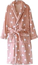 2024 Women's Fleece Bathrobe Winter Warm Dressing Gown Women Fleece Long Bathrobe Indoor Dress Winter Warm Soft Microfiber Flannel Loungewear Soft and Cozy Sleepwear