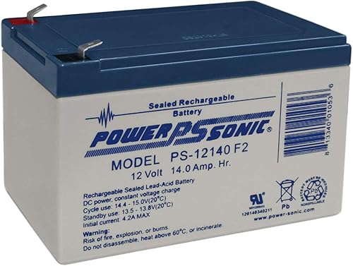 Miniatura 1 de Power Sonic Batería de repuesto SLA de 12V 14Ah F2 SLA para Peg Perego DJW12-12 Juguetes Ride-On