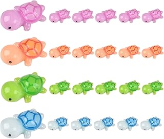 Mini Sea Turtle Figurines, 24 Pcs Miniature Sea Turtles Mini Resin Animals Turtle Toys Turtle Garden Decor Cute Ornaments for DIY Home Garden Office Fish Tank Cake Topper Decorations