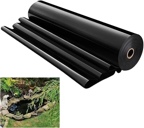 Image 8Mil Pond Liner,Fish Pond Liners,Durable HDEP Pond Skins,Black Waterfall Backyard Koi Pond Liner,for Koi Ponds, Waterfall, Stream, Fountains, and Water Gardens of Many Shapes ( Size : 3x10m/118.1x393.