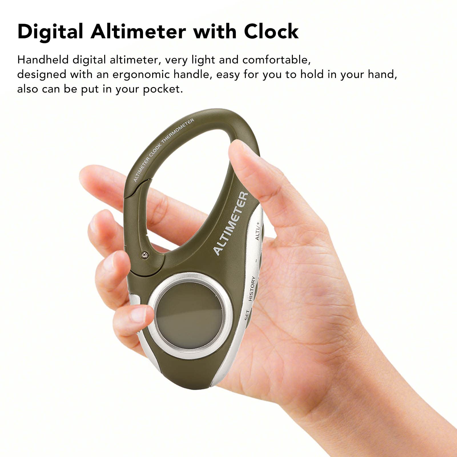 Altímetro Digital Multifuncional, Pantalla LCD Retroiluminada, Altímetro, Barómetro, Pronóstico del Tiempo, Reloj para Deportes Al Aire Libre