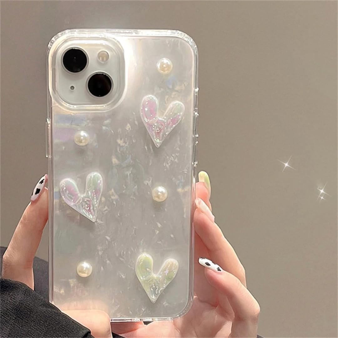 Coque antichoc pour iPhone 12 et modèles Pro Max à motif cœur transparent - 6