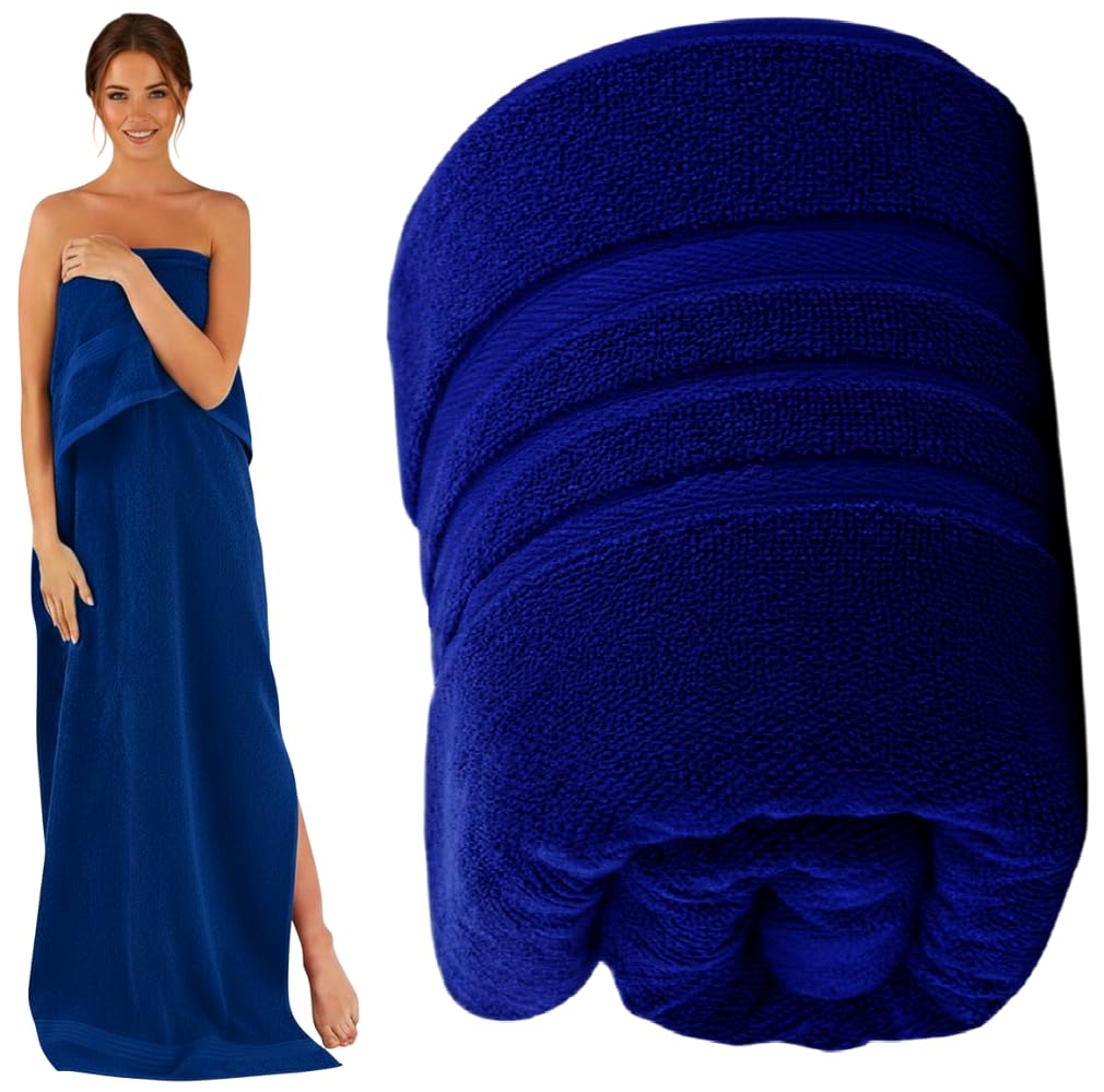 Wholesale Trade Dealz Extra Large Super Jumbo Bath Sheets 150 cm x 200 cm 100% Egyptian Cotton XXL Big Bathroom Towels Set of 1 & 2 Super Soft Hotel Quality Luxury Beach Towels (1, Blue)