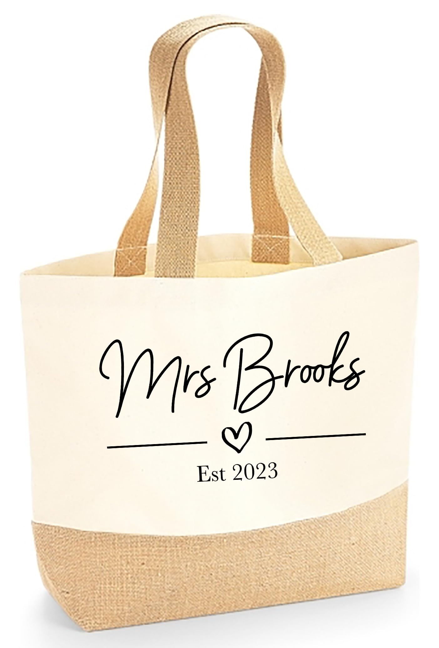 Daytripper Personalised Wedding Tote Bag, Honeymoon Beach Bag, Custom Keepsake, Newlywed Gift, Jute Beach Bag, Mrs Shopping Bags, Bridal Party Present