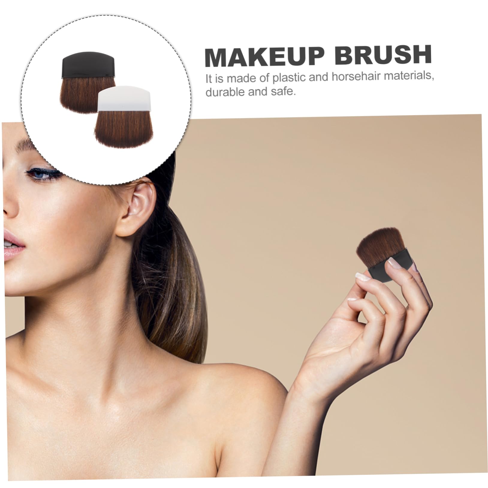 Hemobllo Pennello Blush Professionale Setole Dense 2 Pezzi Portatile in Plastica per Viso Fondotinta e Polvere per Uso Quotidiano
