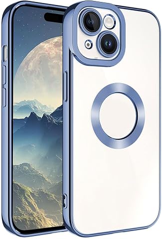 Zore Apple için uyumlu iPhone 15 Kılıf Kamera Korumalı Logo Gösteren Zore Omega Kapak Sierra Mavi