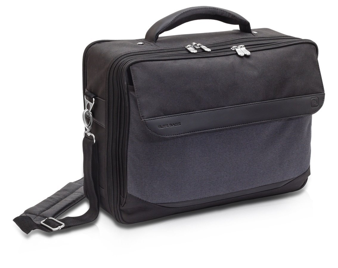 Doctor's Medical Bag in Durable Black Twill With Removable Compartments - Empty