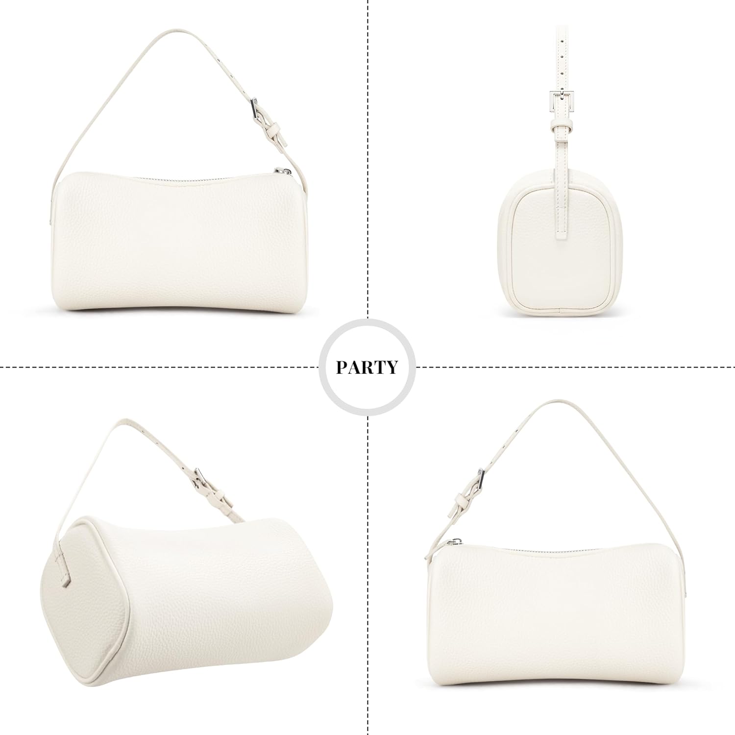 Hobo Crossbody Bags For Women,Vegan Leather Barrel Bag For Ladies,Designer Mini Pruse With Adjustable Strap - Image 7