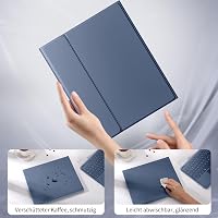 Vobafe iPad Air 13" és iPad Pro 12.9" Billentyűzetes Tok QWERTZ Trackpad Világítással - iPad Air 13 Zoll M3/M2, iPad Pro 12.9 Zoll, blue grey 3